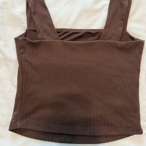 Brown square neck tank top - Picture 2 of 3